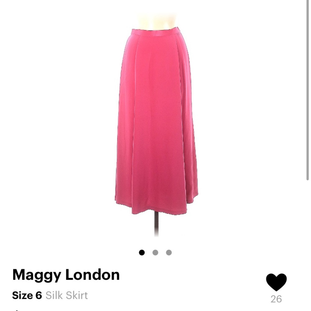 Maggy London Pink Silk Maxi Skirt